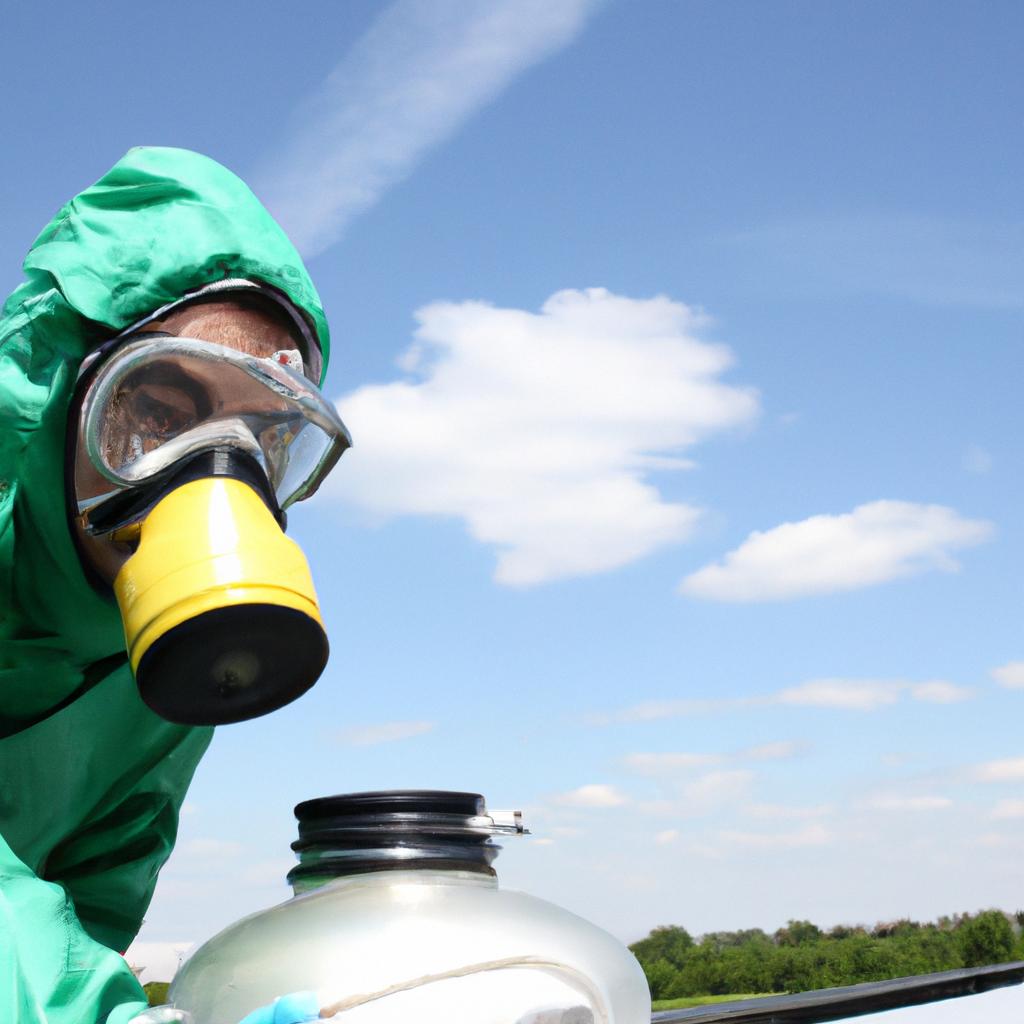 Scientist studying aerosol pollution