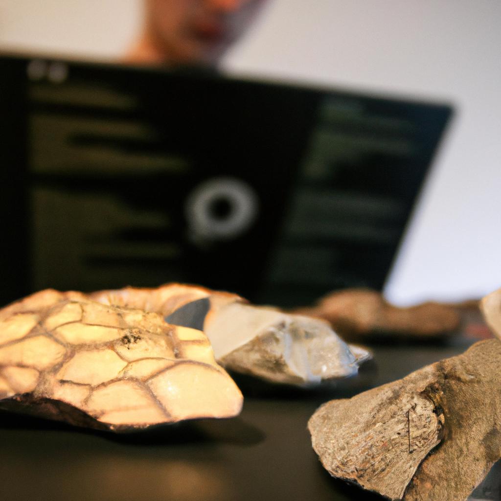 Person studying rocks and minerals