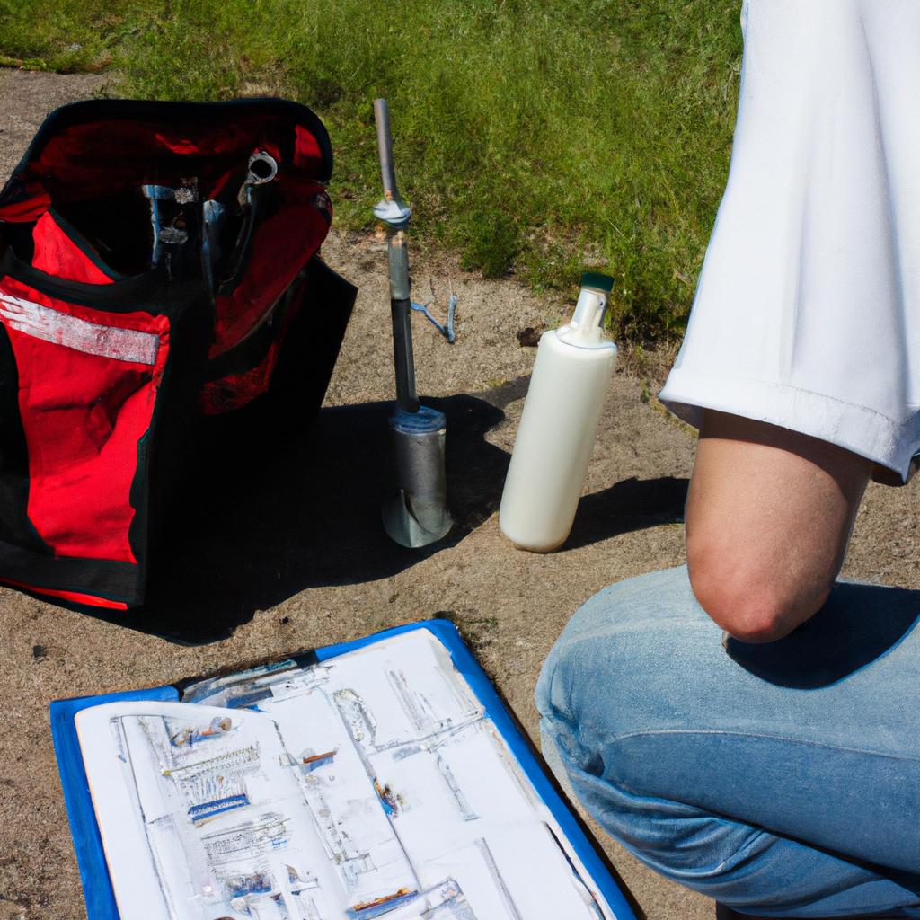 Person studying water systems outdoors